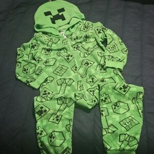 Green Minecraft Creeper Onesie Pajamas
